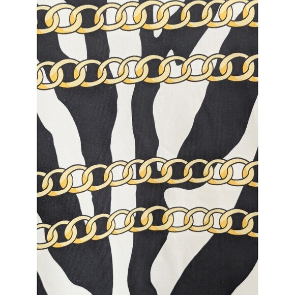 J. McLaughlin Catalina Cloth Size S Animal Print Chain Top Shirt Blouse 3/4 Slv - Picture 3 of 7